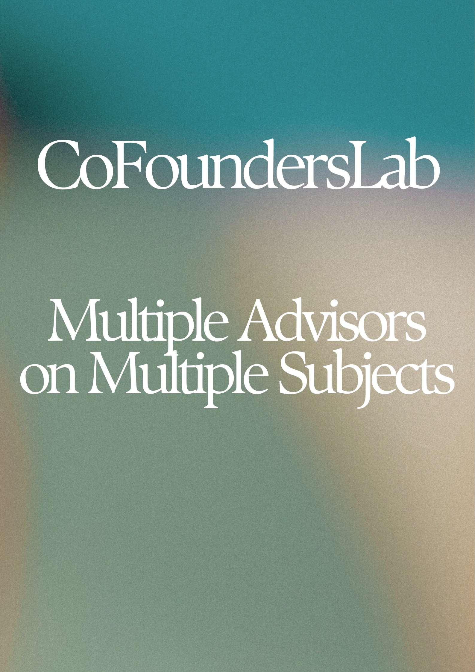 Advisory support from cofounderslab